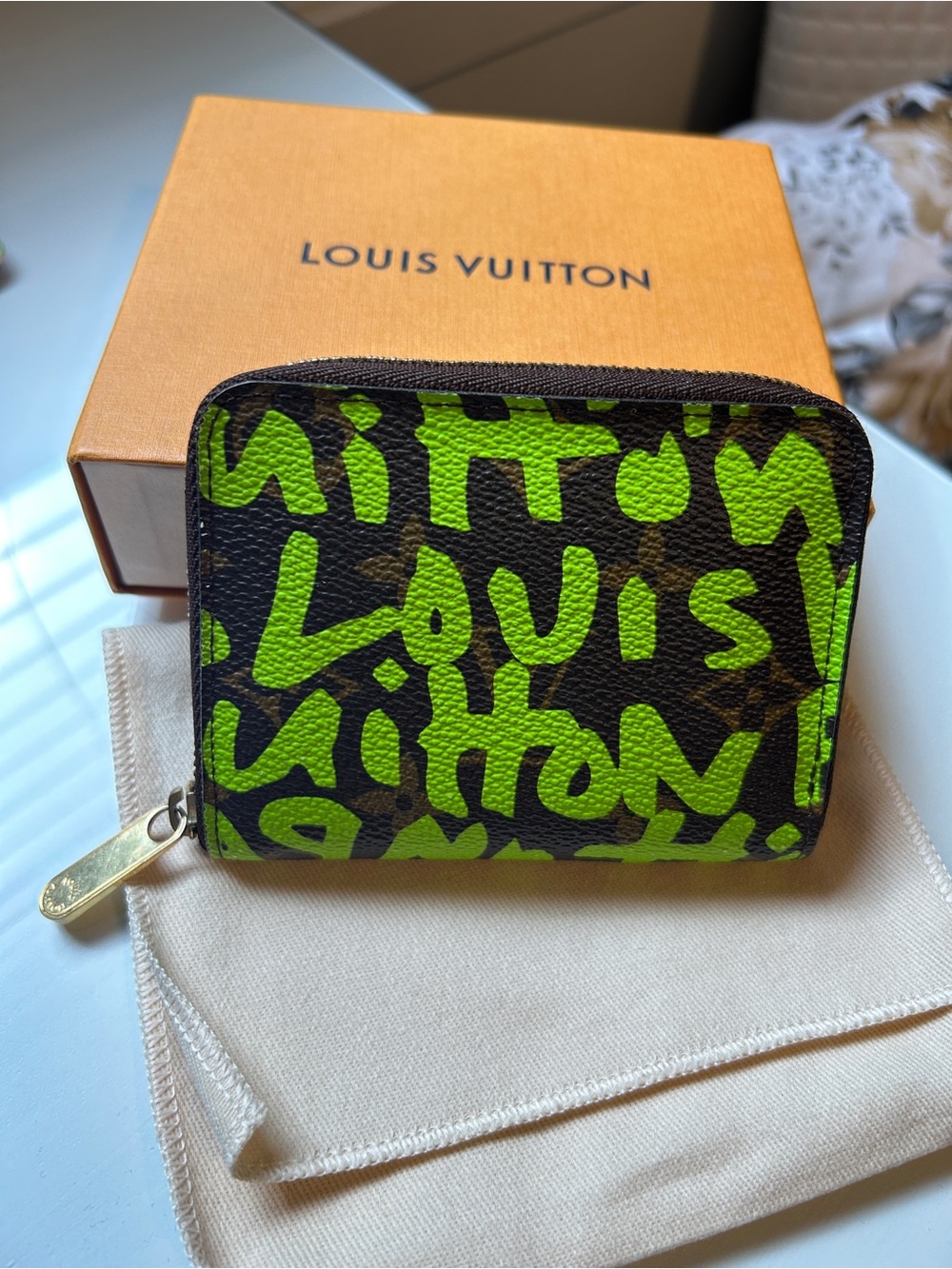 Louis Vuitton Green Graffiti Zippy Coin Purse